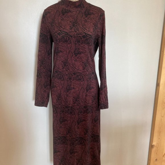 Ted Baker Elonar High Neck Printed Dress Purple Paisley 4UK 10US & SLIP (M) - Picture 3 of 15